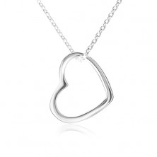 Ogrlica - silueta pravilnog srca, svjetlucavi lančić, srebro 925
