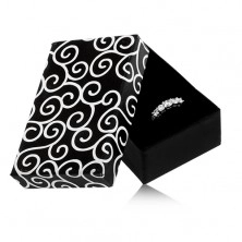 Duguljasta kutijica za naušnice i prsten, crni i bijeli ornamenti