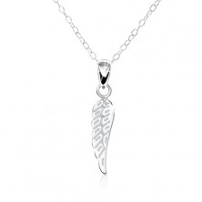 Ogrlica od srebra 925 - fino gravirano ravno krilo anđela