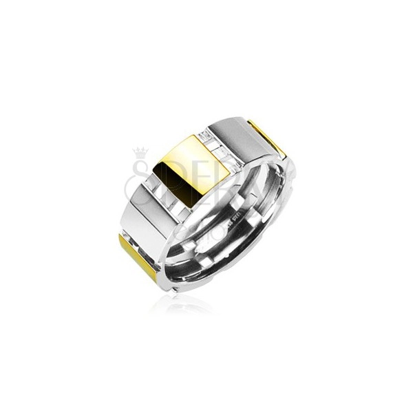 Čelični prsten s zlatnim dijelovima