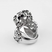 Prsten od nehrđajućeg čelika s 10 lubanja