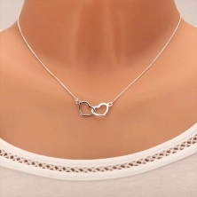Ogrlica od 925 srebra - fini lančić, spojene konture srca