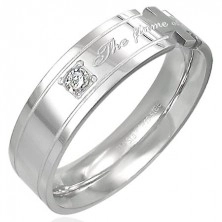 Čelični prsten sa natpisom - The flame of our love!