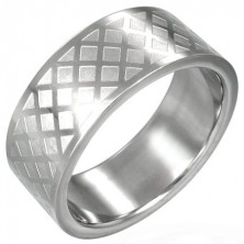 Prsten od nehrđajućeg čelika - mrežasti uzorak