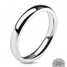 Obruč prstena od nehrđajućeg čelika, srebrna boja, zrcalno sjajna površina, 3 mm