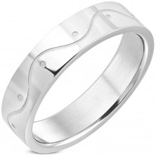 Prsten od nehrđajućeg čelika - valovita linija