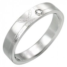 Prsten od nehrđajućeg čelika s cirkonom - Forever Love