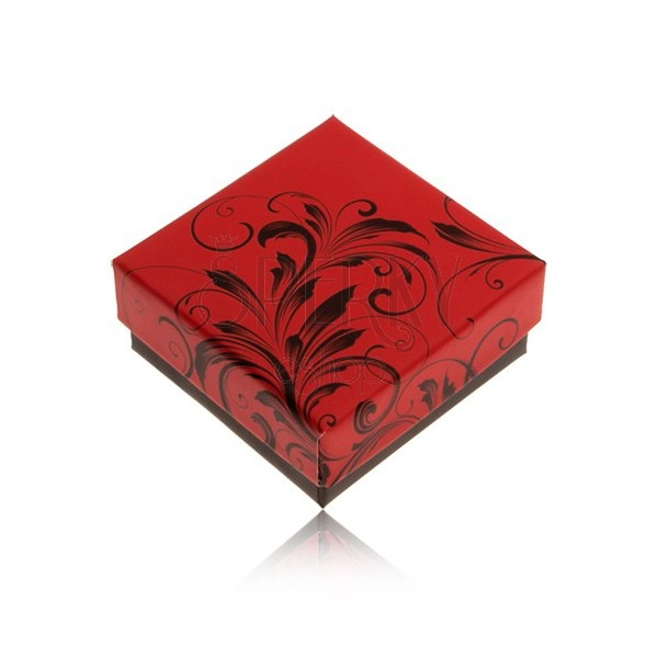 Niža crveno crna kutija za prsten ili naušnice, ornamenti