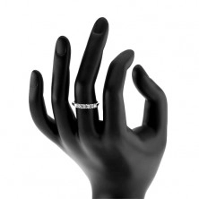 Zaručnički prsten od 925 srebra - linija okruglih prozirnih cirkona