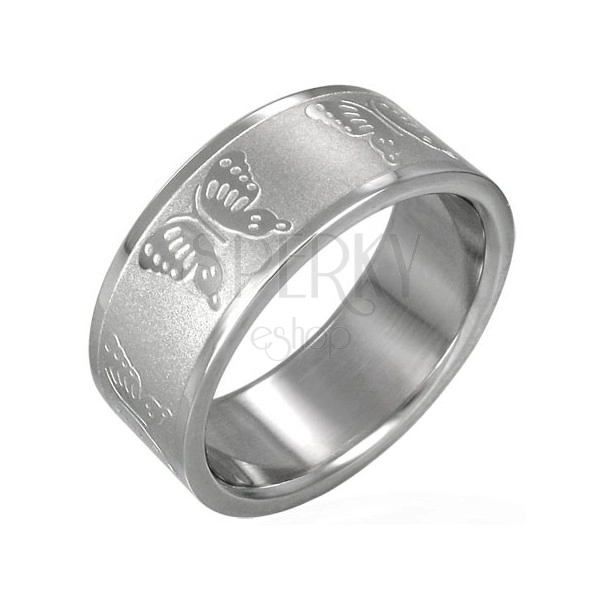 Prsten od nehrđajućeg čelika s leptirima