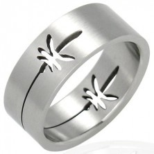 Prsten od nehrđajućeg čelika s dizajnom lista marihuane
