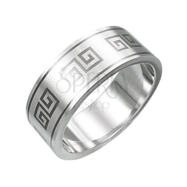 Prsten od nehrđajućeg čelika - uzorak grčkog ključa