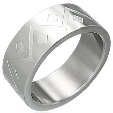 Prsten od nehrđajućeg čelika - geometrijski uzorak