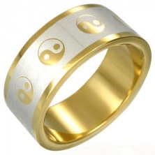 Yin-Yang pozlaćeni prsten