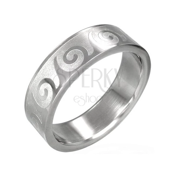 Prsten od nehrđajućeg čelika sa spiralnim uzorkom