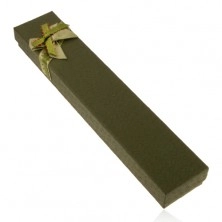 Poklon kutijica za lančić i sat, tamno zelena boja, mašna