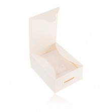 Kremasta poklon kutijica za prsten i naušnice ili lančić, usjeci