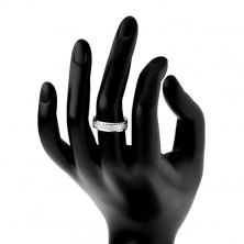 925 srebrni vjenčani prsten, svjetlucava pjeskarena površina, mali kosi utori