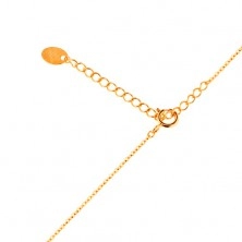 Ogrlica od zlata 585 - blistavi cirkonski križ na lančiću od ovalnih karikica
