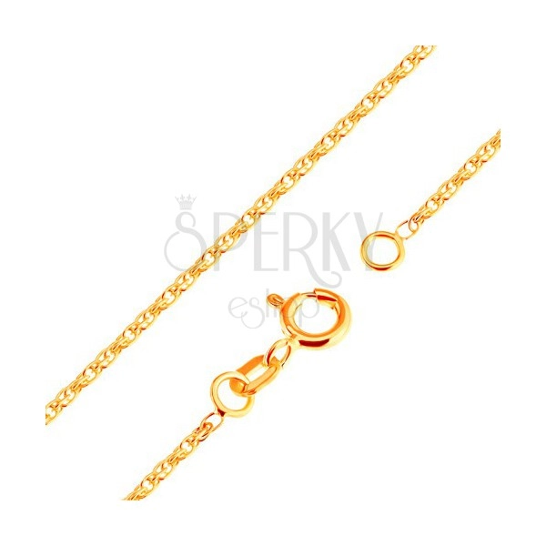 Blistavi lančić od 18K žutog zlata - svjetlucave povezane ovalne karikice, 500 mm