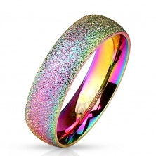 Prsten duginih boja izrađen od 316L čelika sjajne površine, 6 mm