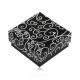 Crna papirnata kutijica za naušnice ili privjesak, bijeli spiralni ornamenti