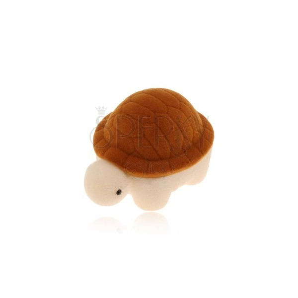 Kutija za prsten ili naušnice, smeđo-kremasta ljubičasta kornjača