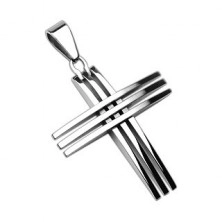 Privjesak od nehrđajućeg čelika - križ koji se sastoji od tankih ukrštenih linija