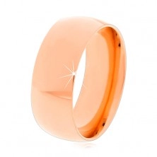 Čelični prsten bakrene boje, sjajne zaobljeni krakovi, 8 mm
