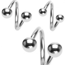 Uvijeni piercing za obrve s perlama 1,2 mm