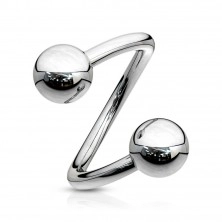 Spiralni piercing za obrve s perlom 1,6 mm