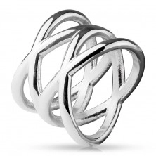Prsten od 316L čelika, sjajna srebrna boja, razdvojeni krakovi