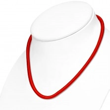 Crvena ogrlica omotana uokolo sa sjajnim navojem, prilagodljiva duljina, karabin kopča