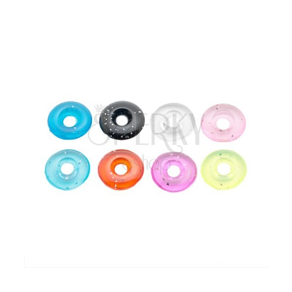 Akrilni krug sa šljokicama u boji - privjesak za piercing