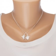925 srebrne ogrlice - dijelovi slagalice sa natpisima Mom i Daughter