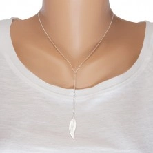 925 srebrna ogrlica, tanki ugravirani list koji visi na lančiću
