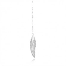 925 srebrna ogrlica, tanki ugravirani list koji visi na lančiću