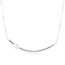 Prilagodljiva ogrlica - 925 srebro, tanki luk sa lopticom, kutni lančić