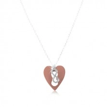 Ogrlica od 925 srebra - bakreno srce sa simbolom BESKONAČNOSTI
