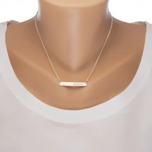 Ogrlica od 925 srebra, pločica bakrene boje sa natpisom „mama“ i cirkonom