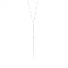 Srebrna 925 ogrlica, uska prizma i perle na sjajnom lančiću