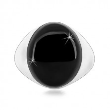 925 srebrni prsten sa crnom ovalnom glazurom i sjajnim krakovima