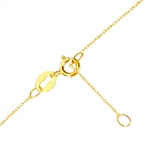 375 zlatna ogrlica - fini lančić sa privjeskom glatkim sjajnim krugom