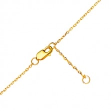 14K zlatna narukvica - fini sjajni lančić, polumjesec ukrašen cirkonima