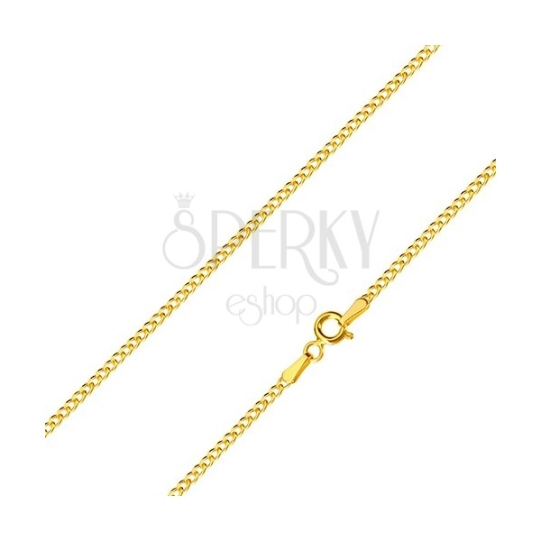 585 zlatni lančić - serijski spojene ovalne karike, sjajna površina, 450 mm