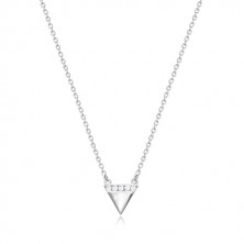 925 srebrna ogrlica - naopaki trokut, svjetlucava cirkonska linija