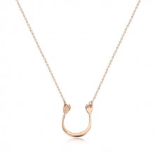 925 srebrna ogrlica ružičasto zlatne boje - sjajni luk i dvije ruke