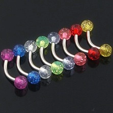 Prsten za obrve - blješteće obojene perle