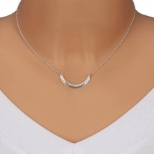 925 srebrna ogrlica - sjajni luk sa natpisom "SOULMATES" i srcima