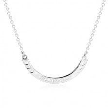 925 srebrna ogrlica - sjajni luk sa natpisom "SOULMATES" i srcima